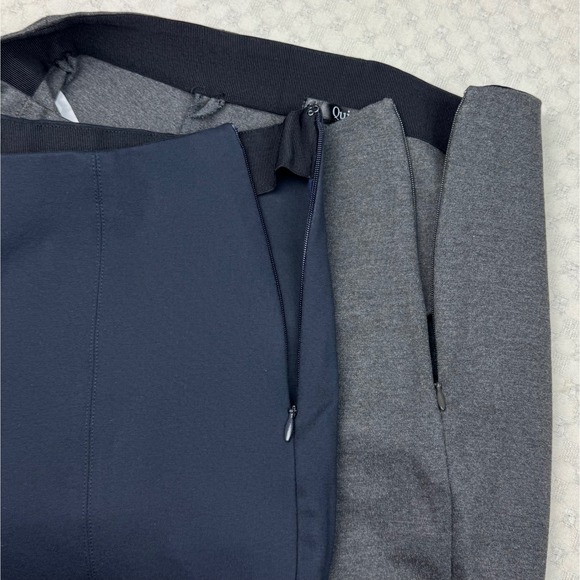 Quince Ultra Stretch Ponte Pintuck Ankle Pants Set of 2 Womens S Charcoal & Navy - Picture 11 of 11